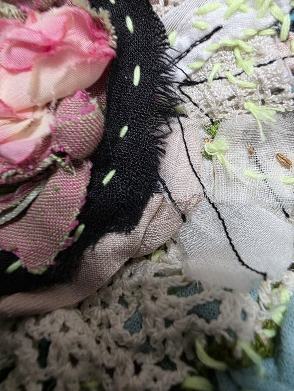 JABOT🩷MOSSIE ANNA ARTISAN DESIGN🩷OOAK NWT🩷VINTAGE TEXTILES - Picture 10 of 15